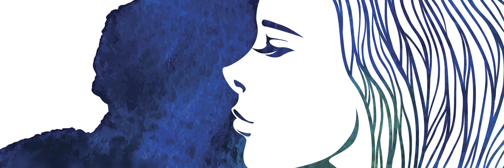 Not Wanting Attention or Pity When Talking About Chronic Pain blue watercolor image of a woman