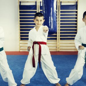Children in Taekwondo.