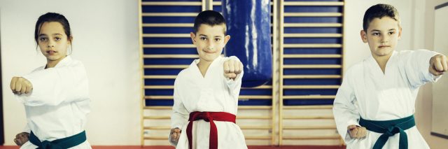 Children in Taekwondo.