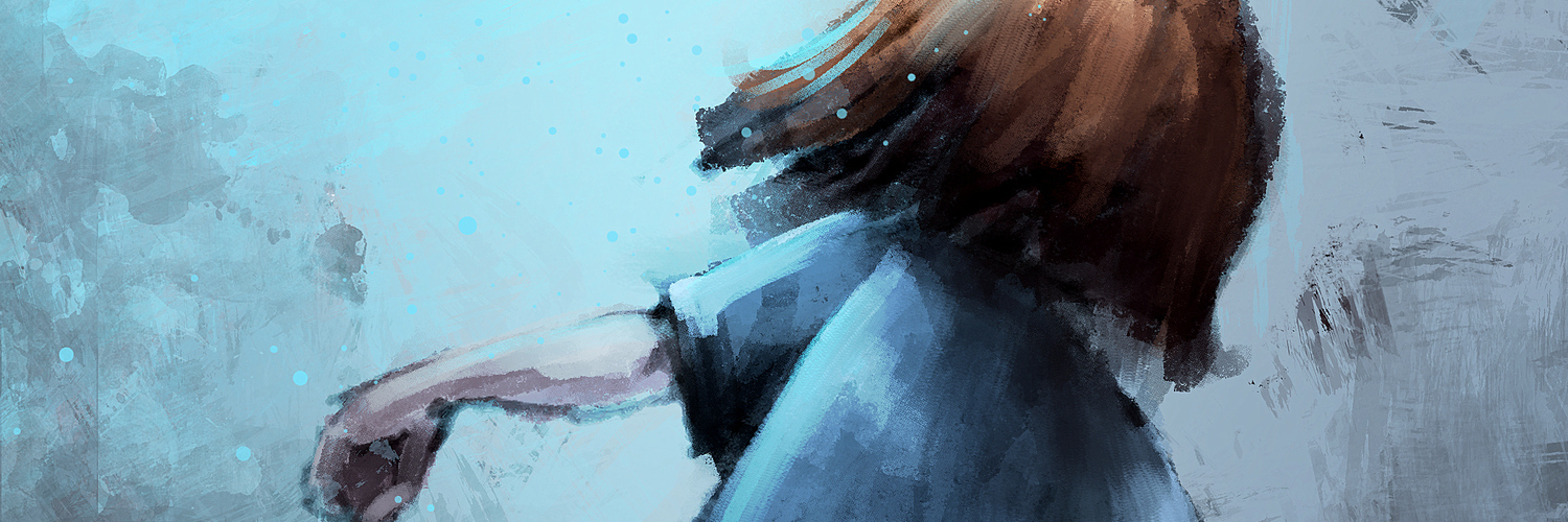 Returning to a Hospital That Caused Me Anxiety, PTSD From Mistreatment painting of a young girl in a blue dress