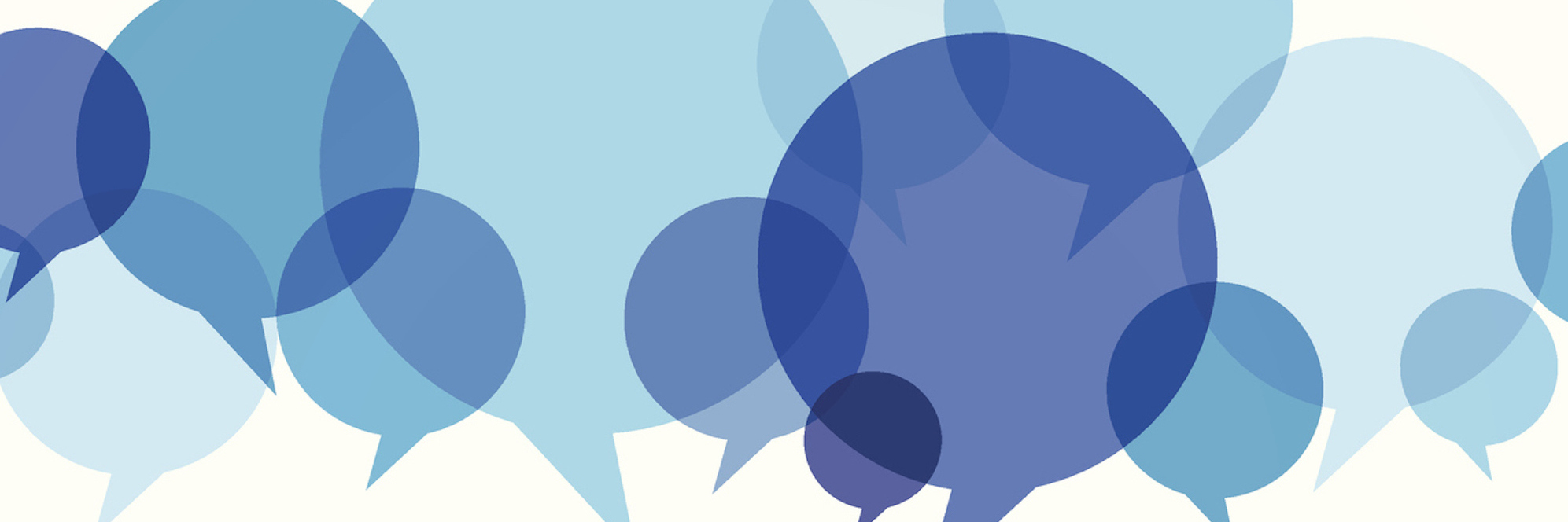 Urinary Incontinence: Changing the Conversation Illustration of speech bubbles of various sizes