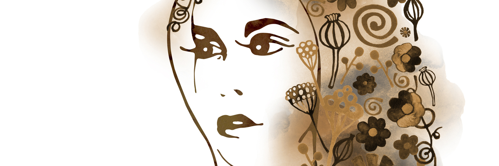 When Chronic Illness Causes You to Despair watercolor painting of a woman with brown hair made of flowers