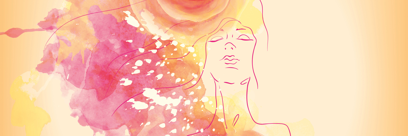 Accepting Facial Asymmetry Due to Fibrous Dysplasia painting of a woman surrounded by flowers