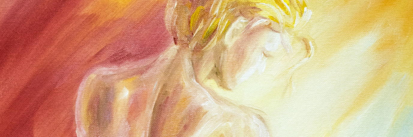 Living With Psoriatic Arthritis and Fibromyalgia Woman resting. Oil painting.