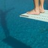 A man on a diving board