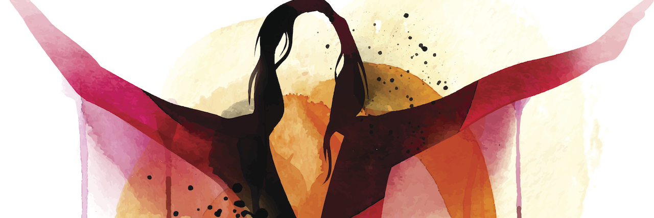 Realizing That I'm Not Finished in Eating Disorder Recovery illustration of a woman with her hands out