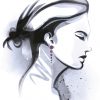 watercolor painting of a woman's profile