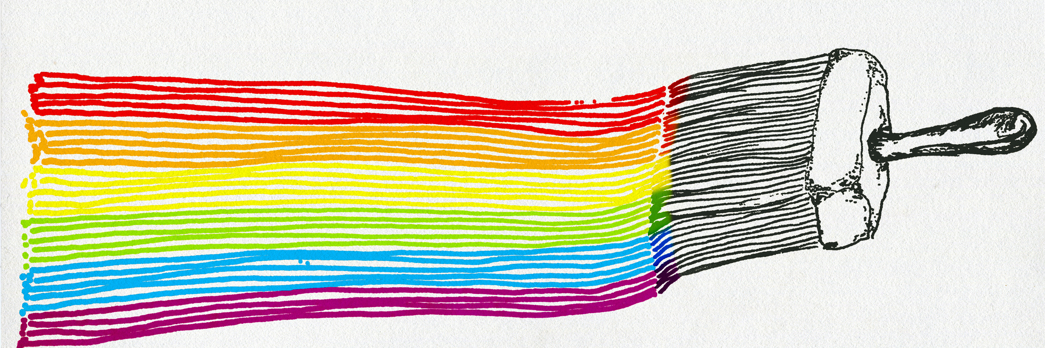 Message to Fellow Queer People of Color Struggling With Mental Illness LGBT flag, artistic illustration, pen, ink ant watercolour drawing on paper, notebook artwork