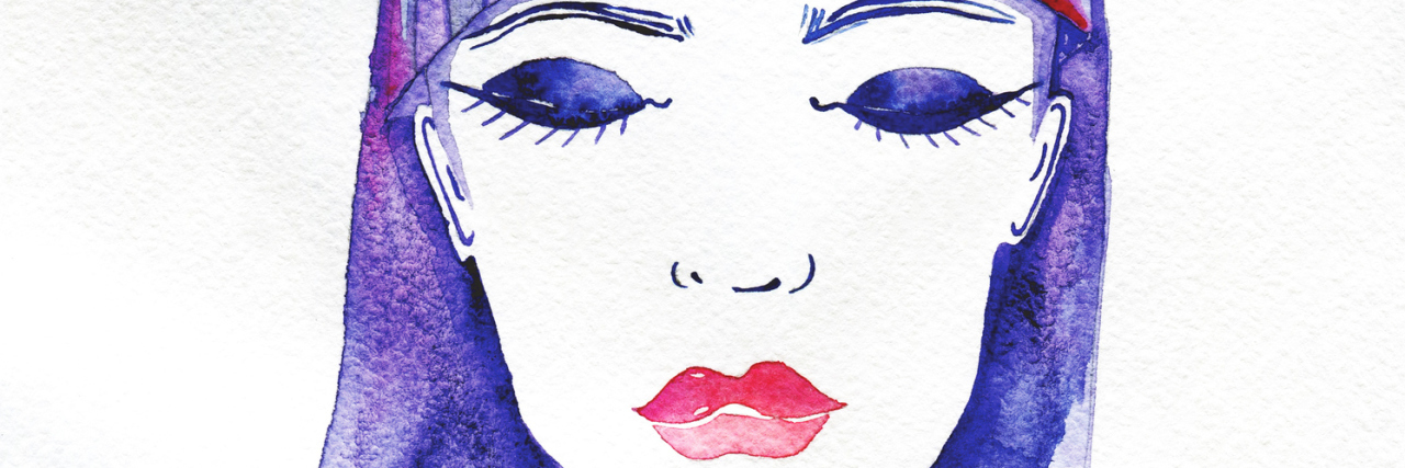 How My Loved Ones Can Know I'm Struggling With My Mental Health beautiful girl, her eyes closed. watercolor fashion illustration.