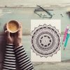 Flat lay, female coloring adult coloring books, new stress relieving trend