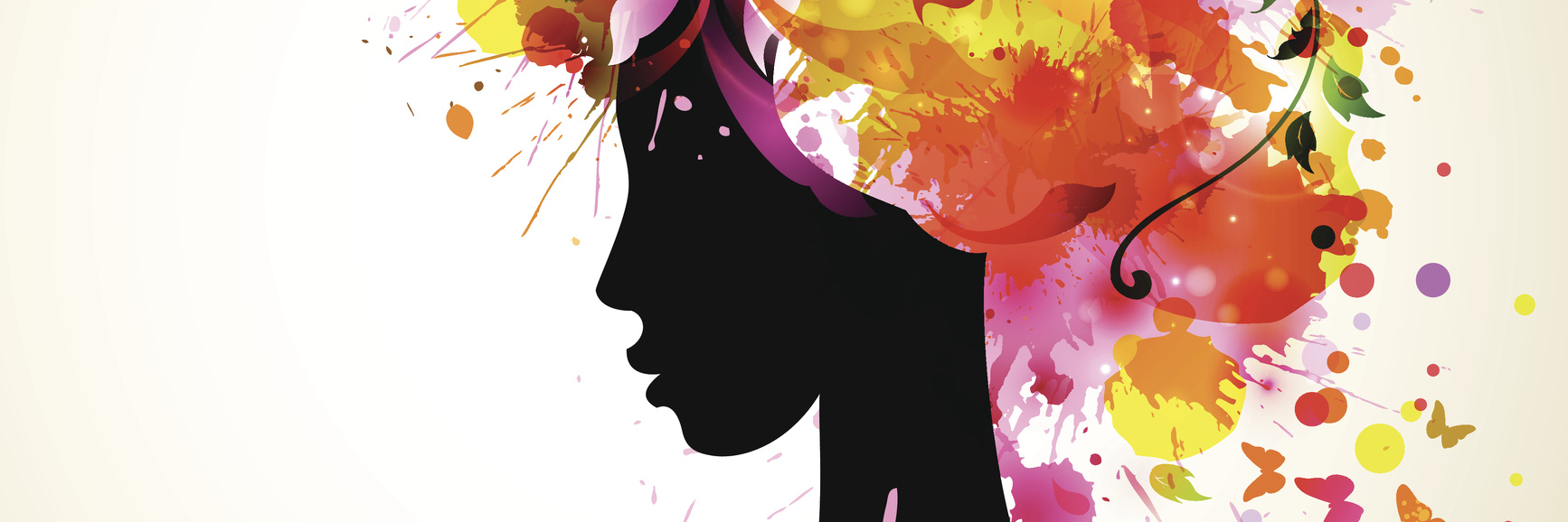 Insecurities Caused by Chronic Migraines watercolor of woman with colorful flowers around her head