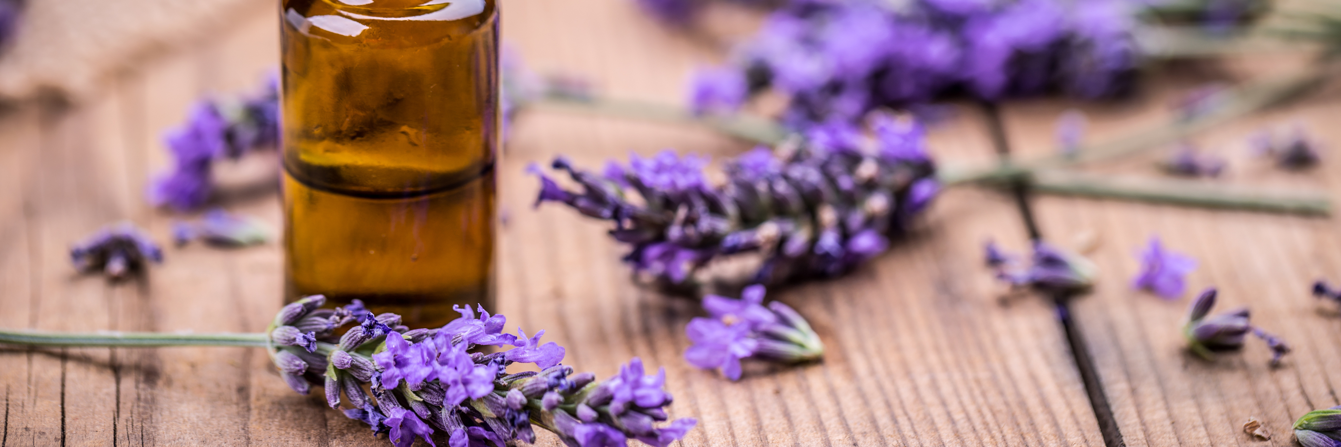 How Essential Oils Help Me With Anxiety essential oil bottle with lavender flowers on wooden table