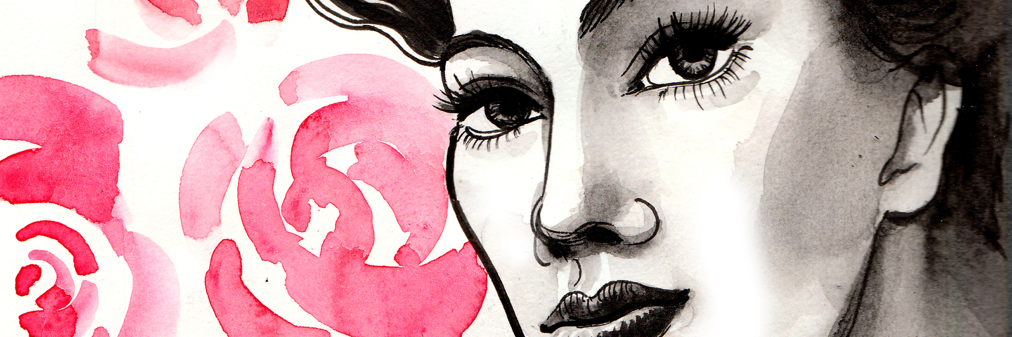 Learning How Valuable Health Is From Battle With Chronic Pain watercolor of a woman with pink roses behind her