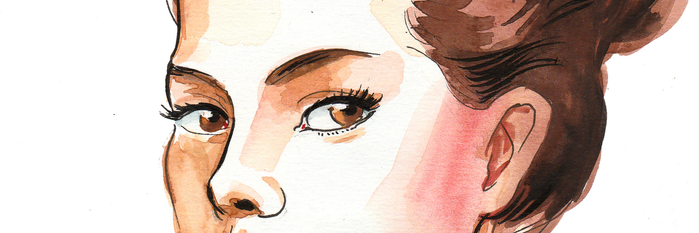 How to Tell When a Chronically Ill Loved One Feels Sick watercolor painting of a woman with red lipstick wearing a green scarf