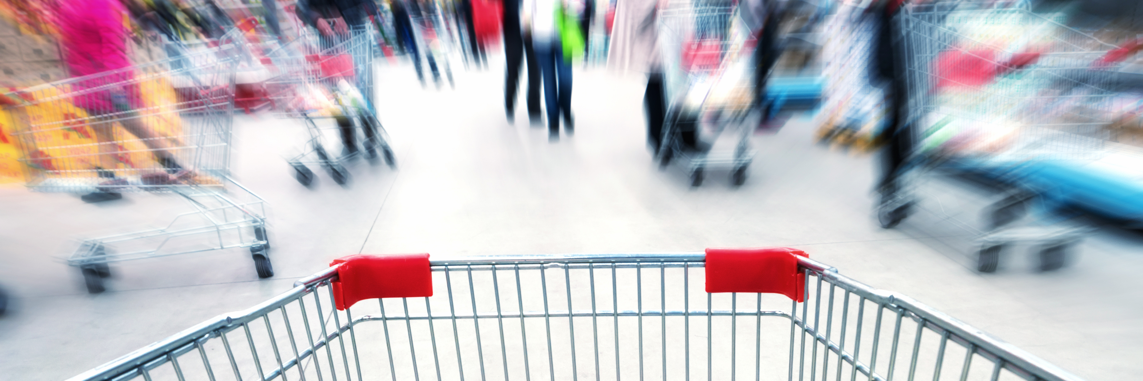 Dealing With Rude People When Shopping With a Disability Empty cart in supermarket.