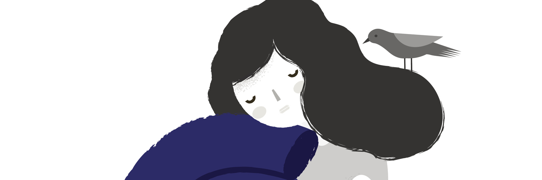 How Fear Of Abandonment Shapes My Interactions With Others Vector illustration of a psychological theme. The sad girl with seashell. Introvert