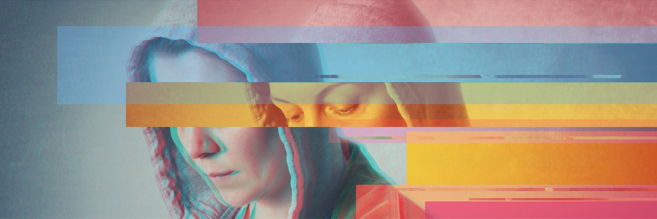 My Love-Hate Relationship With My Medication Glitched-style photo, covering a woman.