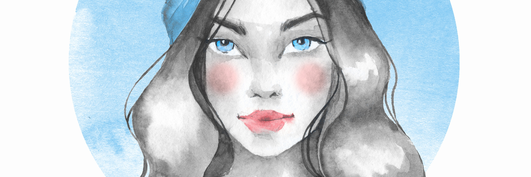 Talking Openly About My Chronic Pain watercolor painting of woman with blue headband