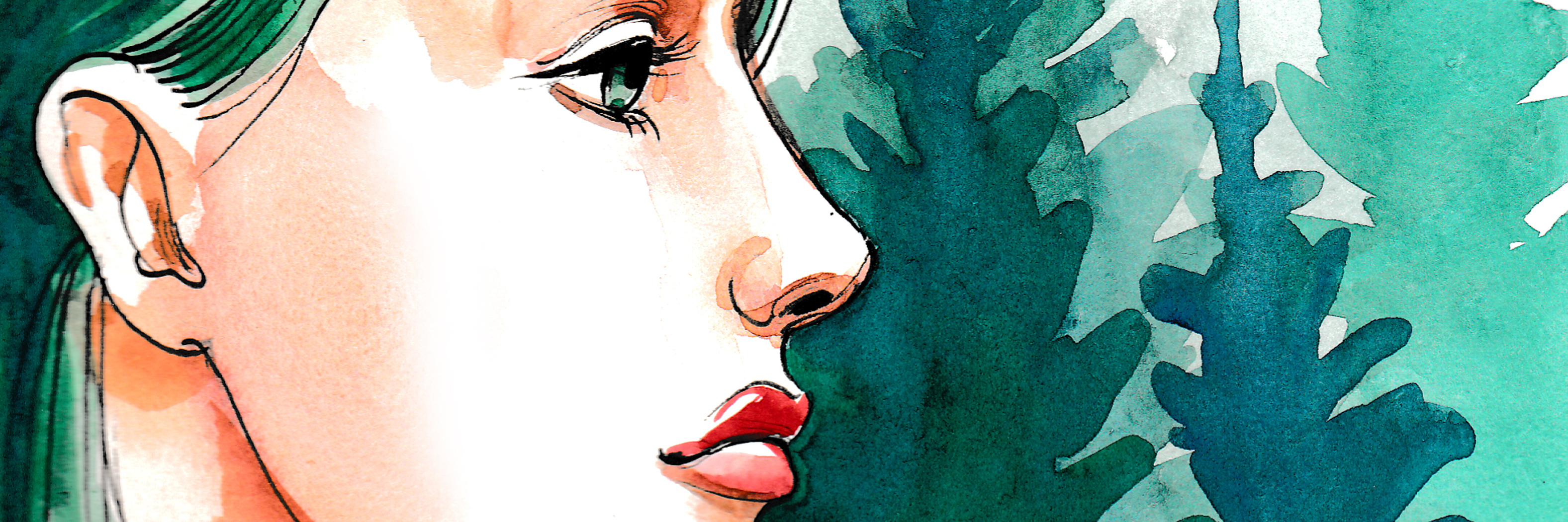 What It's Like to Struggle With Panic Attacks Watercolor painting of a pretty girl with a green hair