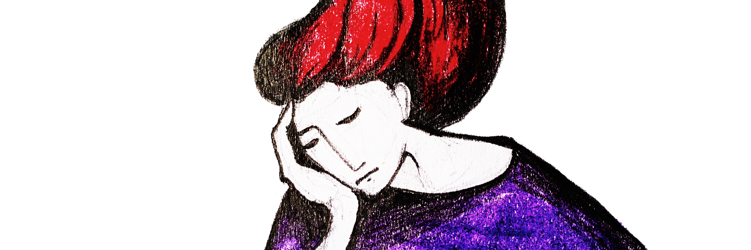 Having a Fatherless Father's Day After Dad Dies By Suicide Dreaming redhead girl, hand drawing watercolor illustration,