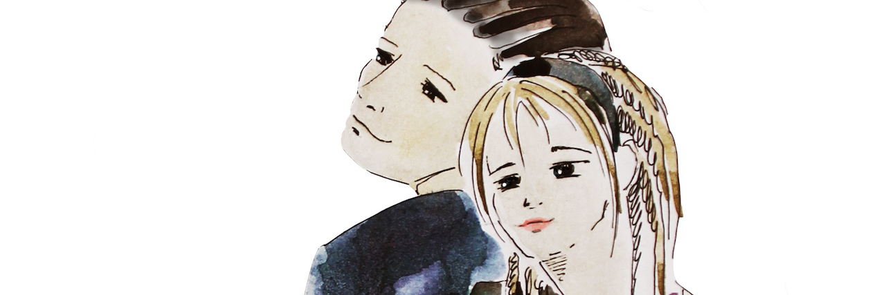 To Those Who Help Me With My Anxiety drawing of a couple