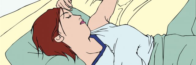 illustration of a woman sleeping in bed