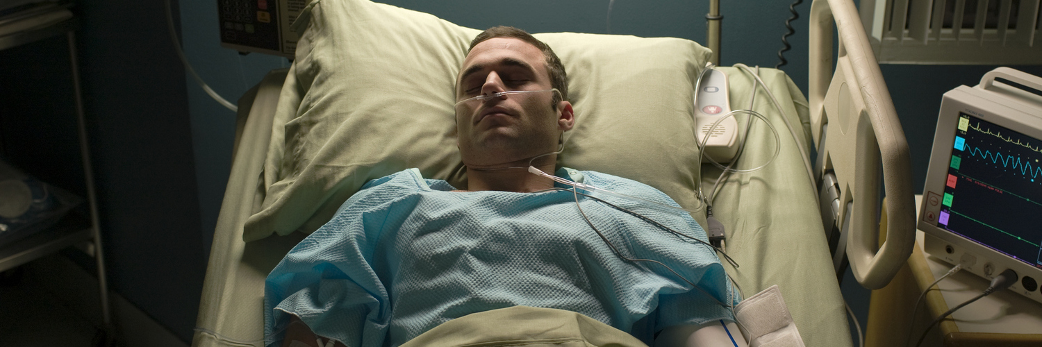 Short Bowel Syndrome: Surviving Septic Shock man lying in hospital bed