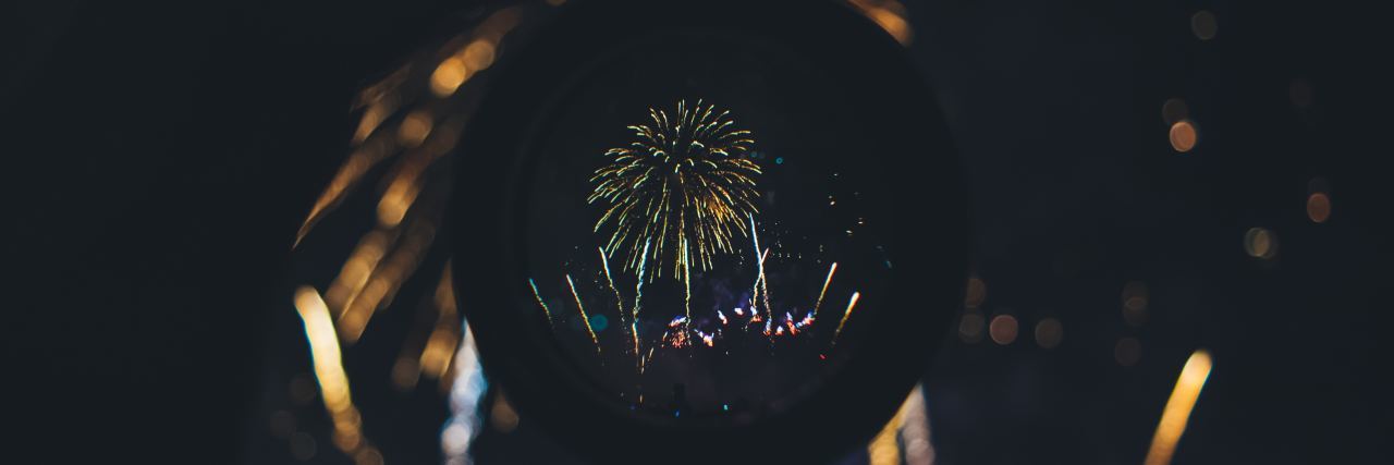 fireworks in the dark