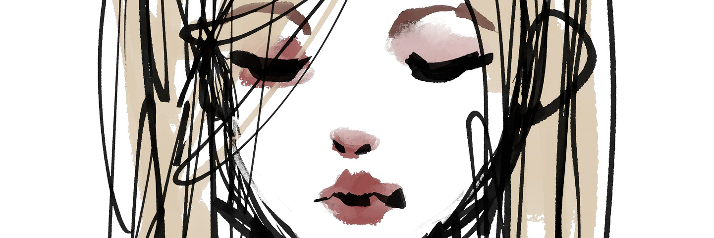 A Day in the Life With Chronic Fatigue Syndrome watercolor illustration of woman with long hair