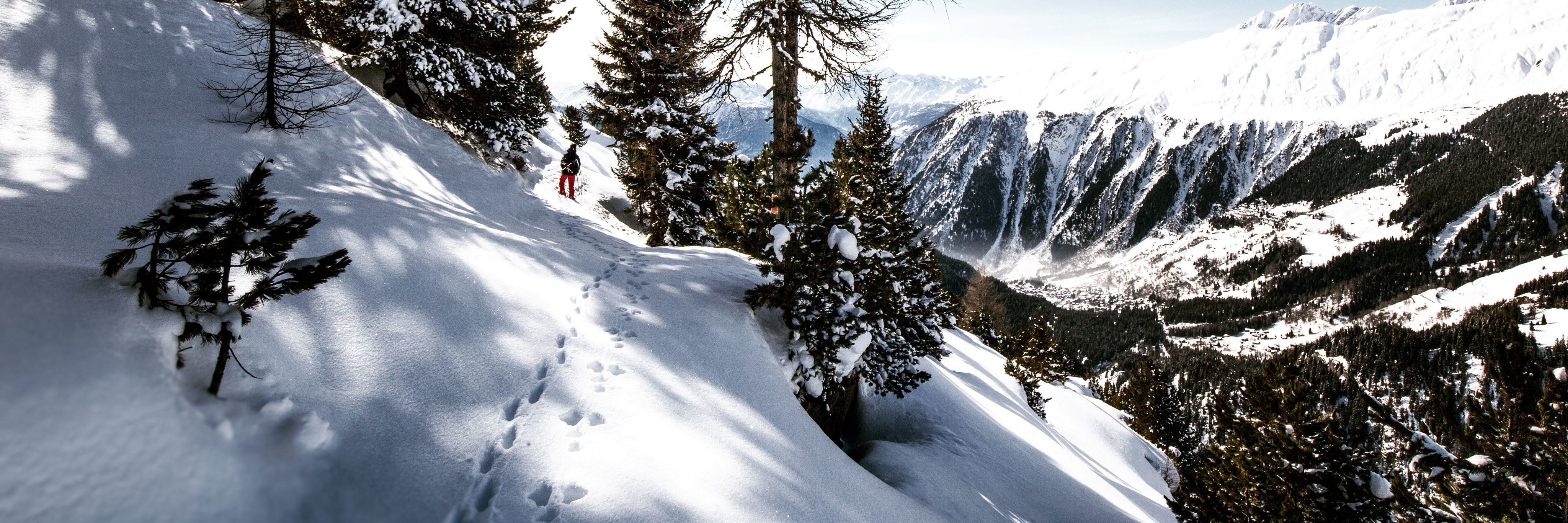 A Poem of Encouragement for When You Feel Defeated two sets of footprints in snowy forest location with lone hiker in background