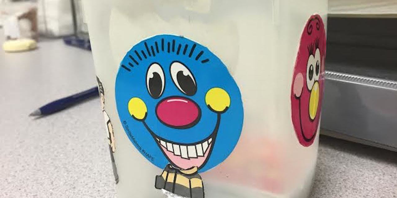 Blue Happy Face Sticker