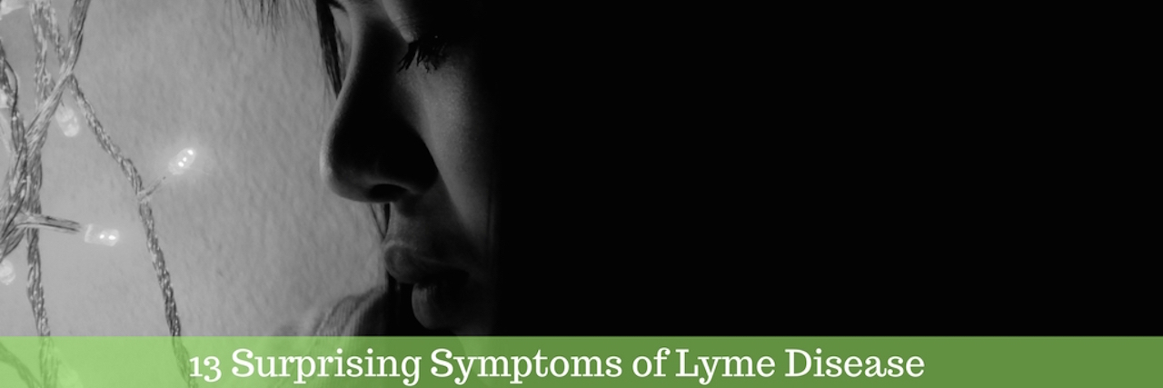 3 Surprising Symptoms of Lyme Disease text on black and white side profile of woman's face