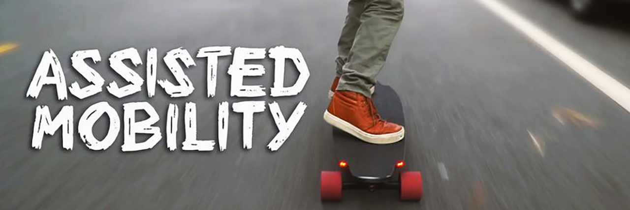 Documentary Explores Electric Skateboard Use for Disability Mobility Assisted Mobility: Taylor Lewis riding his skateboard.