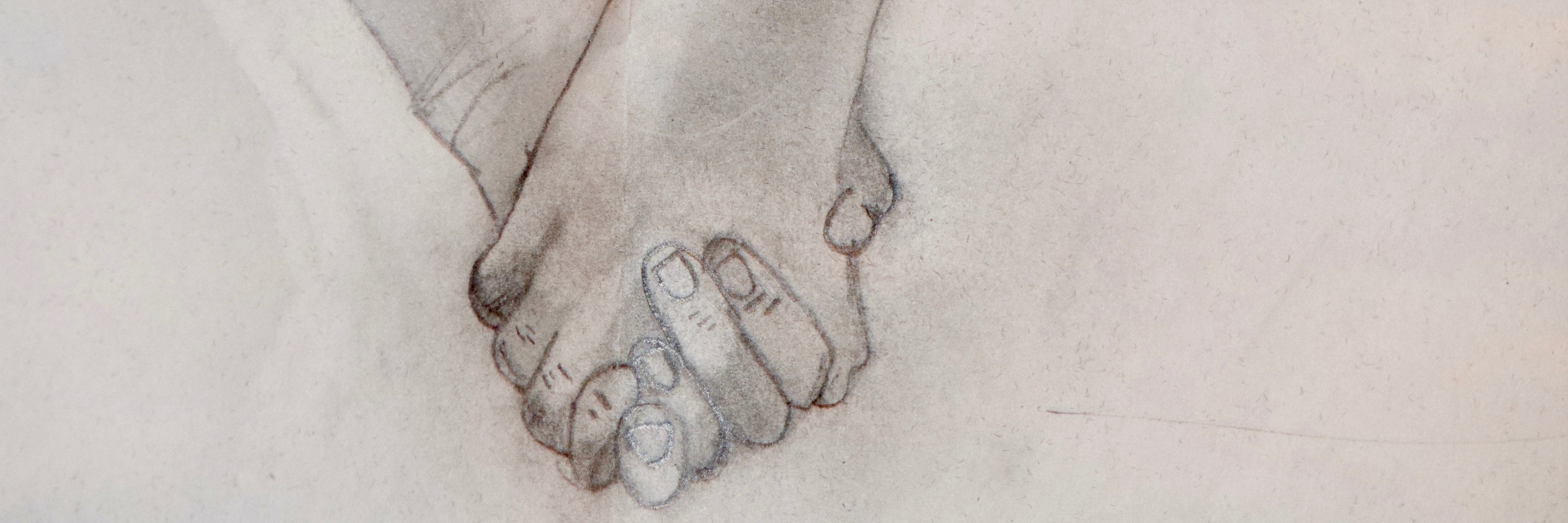 Spreading Love, Not Judgment, to Those With Illnesses and Disabilities pencil drawing of two people holding hands