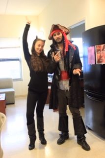 girl and her brother dressed up on halloween