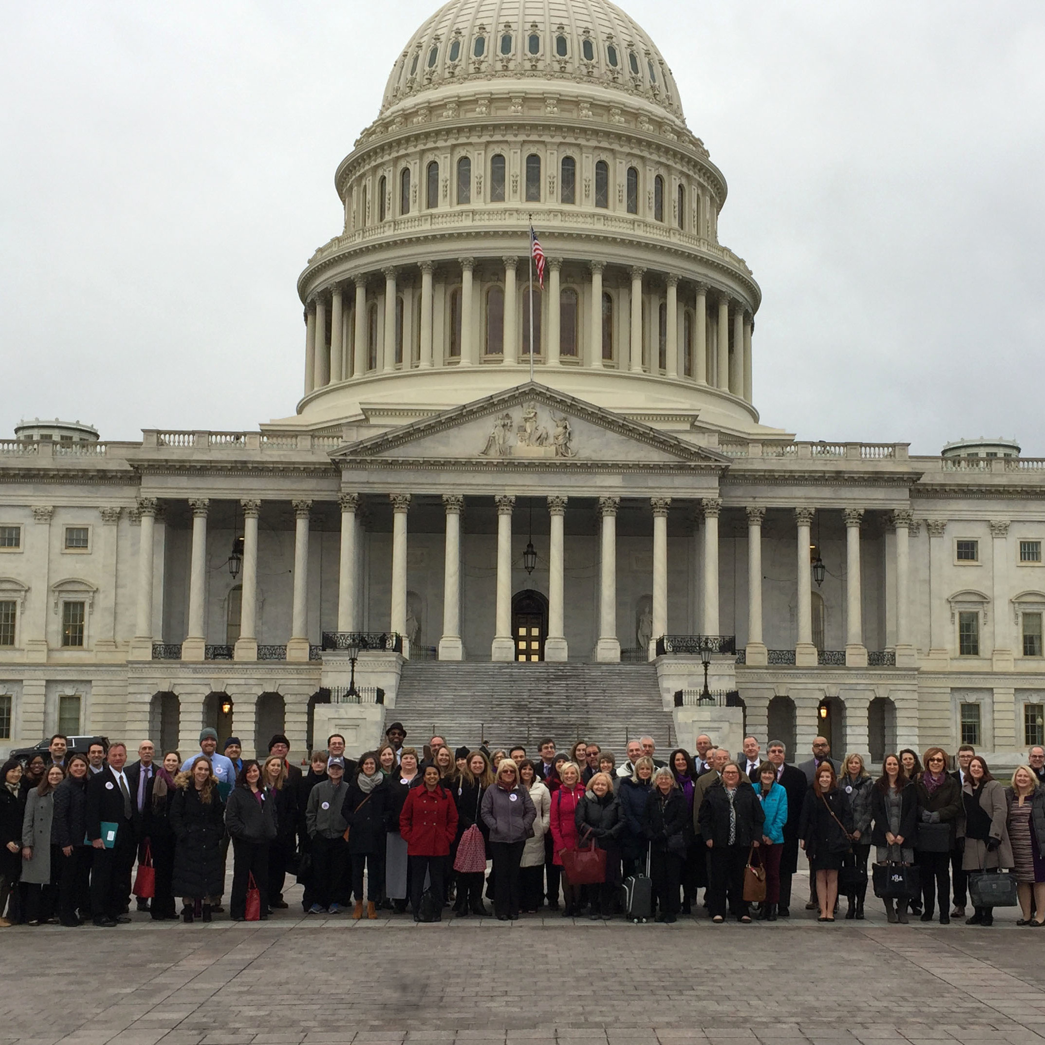 2017 Headache on the Hill participants in front of the U.S. Capitol.