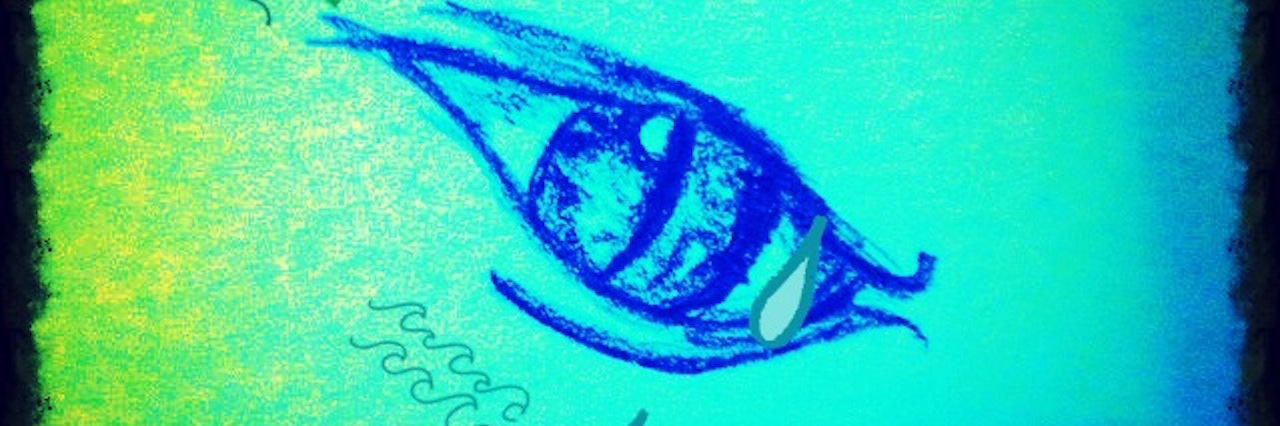The Problem of Patients Being Treated Worse If They Are Undiagnosed green and blue drawing of an eye crying