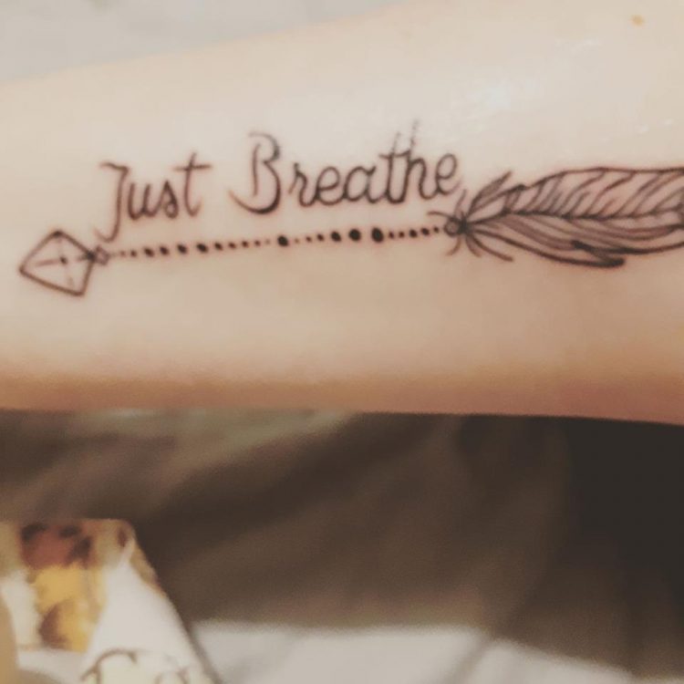 just breathe tattoo.