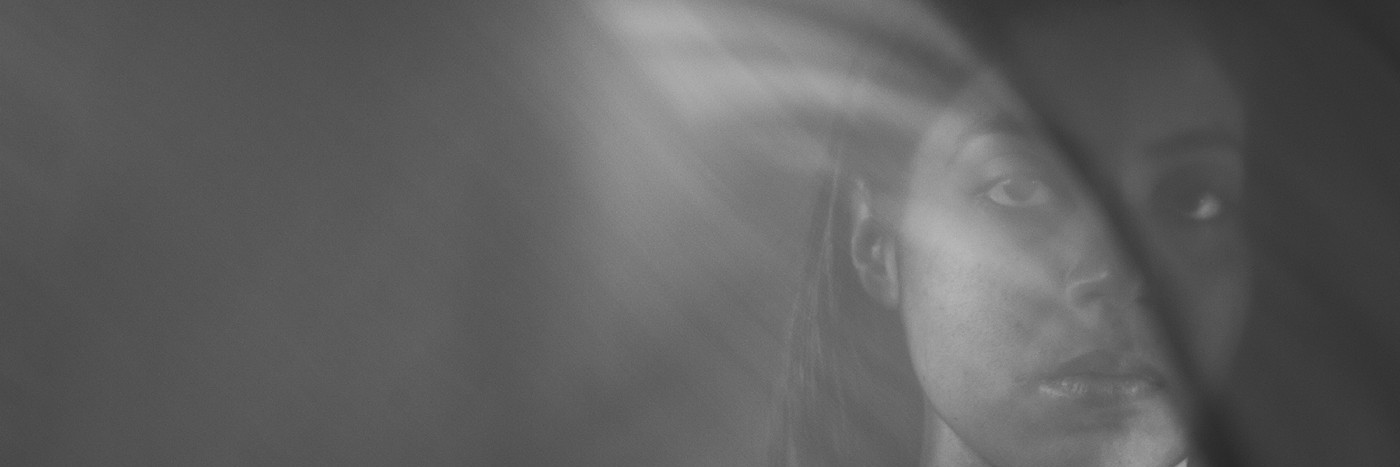 I Don't Look Like I Had Thyroid Cancer black and white self portrait of woman with thyroid cancer