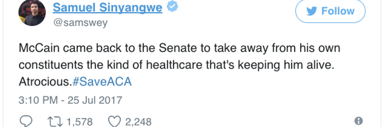 John McCain, After Cancer Diagnosis, Returns to DC to Push ACA Repeal