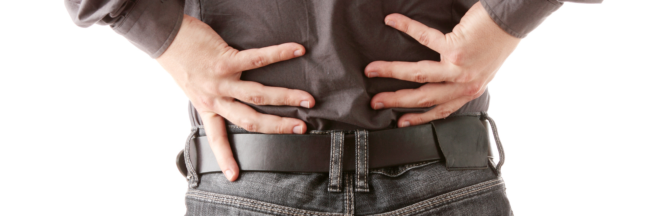 Chronic Pain and Sitting Disability Man with back pain.