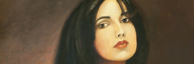 Oil painting of beautiful woman with an open blouse