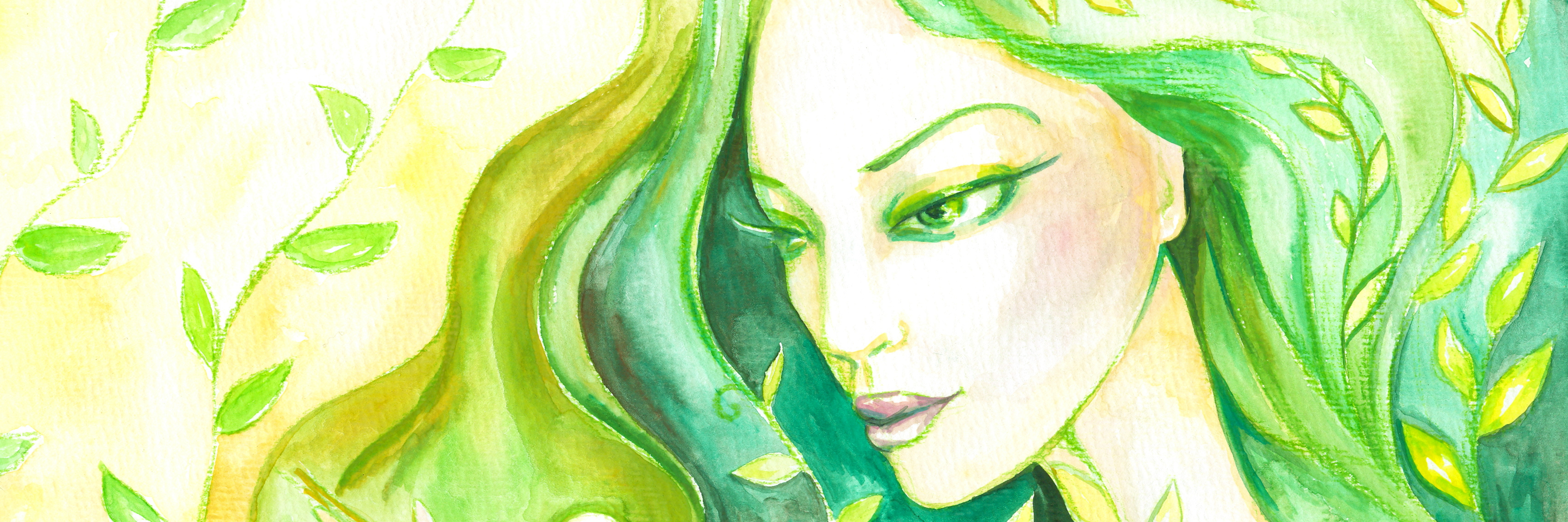 Lupus: Labeling Attitudes Toward Illness as Good or Bad painting of a woman with long green hair holding a dove