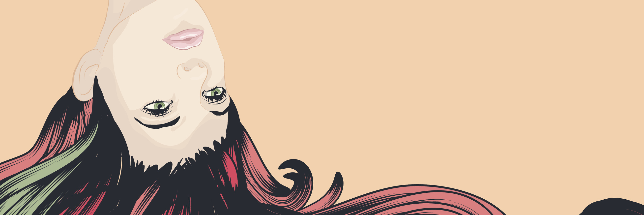 How I Knew I Needed Help for My Anxiety "Woman with long colorful hair hanging upside down. Face/body, hair and background are on separate layers. Each hair strand is an individual object. Easy to change colors. Cropped via clipping mask. Extra folder includes Illustrator CS2 AI and PDF files."