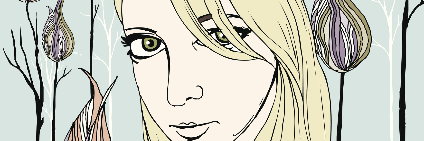 When Depression Makes You Mistrust Happiness Hand drawn illustration of young girl in field of flowers