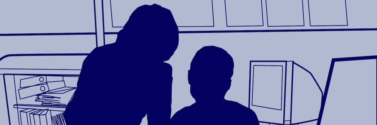 A Letter to My Mentor Who Helps Me With My Mental Health Two purple figures working at desk