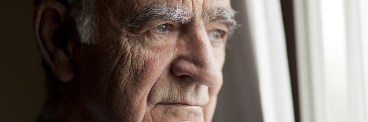 Portrait of Elderly man lost in thought