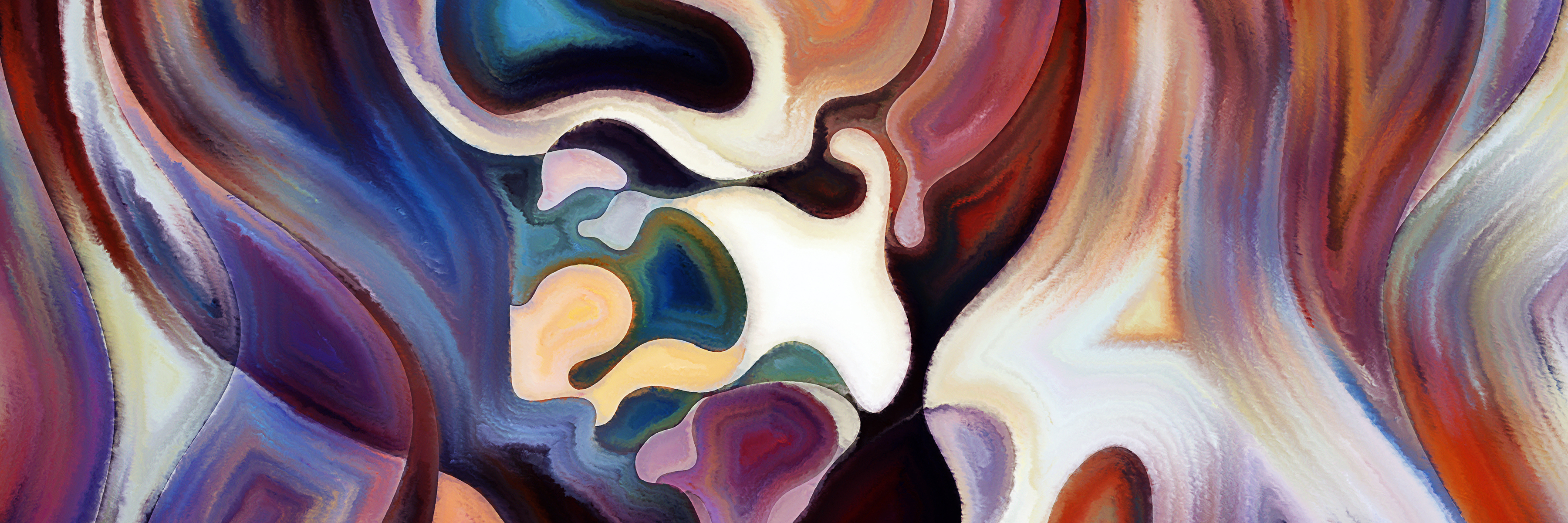 What We Forget When We Comment on People's Weight An abstract image of white, blues, and oranges.