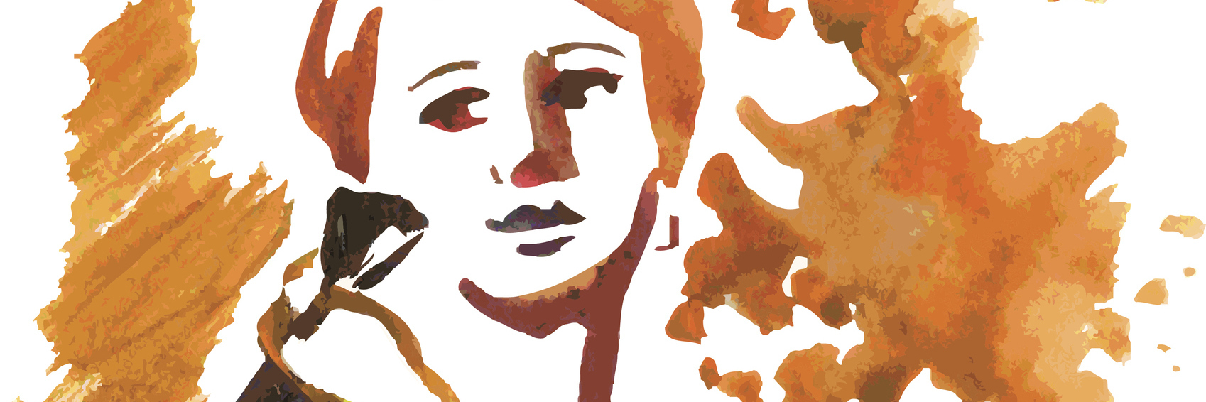 Controlling How People See Me and My Invisible Illness watercolor painting of woman in red dress putting on blush