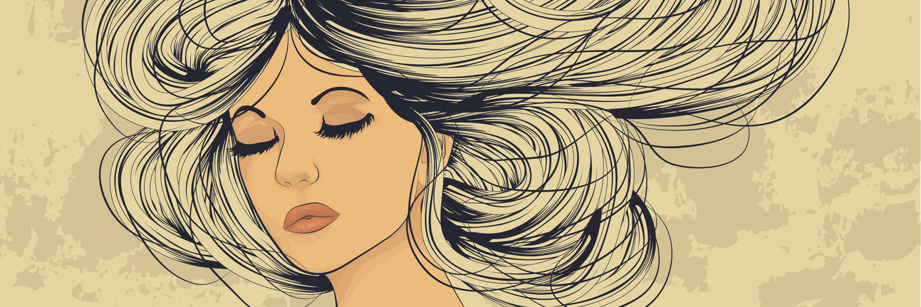 What Eating Disorder Recovery Actually Looks Like Beautiful woman with long flowing hair artistic illustration. This is an eps10 file with transparency.
